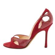 Pre-owned Suede heels Jimmy Choo Pre-owned , Red , Dames