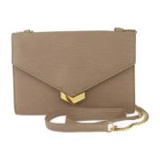 Pre-owned Leather clutches Jimmy Choo Pre-owned , Beige , Dames