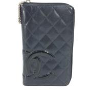 Pre-owned Leather wallets Chanel Vintage , Black , Dames