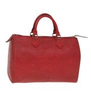 Pre-owned Leather handbags Louis Vuitton Vintage , Red , Dames