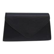 Pre-owned Leather clutches Louis Vuitton Vintage , Black , Dames