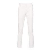 Witte Corduroy Slim Fit Broek Dondup , White , Heren