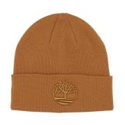 Geborduurde Beanie Hoed in Tarwe Timberland , Brown , Heren