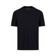 Ronde hals Jacquard T-shirt Armani , Blue , Heren