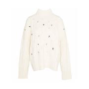 Witte Gebreide Oversized Trui Barbour , White , Dames