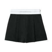 Zwarte wolmix high-rise shorts Alexander Wang , Black , Dames