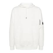 Witte hoodie met diagonale lens C.p. Company , White , Heren