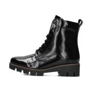 Zwarte Leren Veterschoenen Gabor , Black , Dames