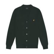 Merino V Neck Cardigan Gebreid Lyle & Scott , Green , Heren