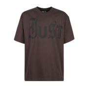 Bruine T-shirt voor mannen Aw24 Just Cavalli , Brown , Heren