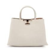 Kalfsleren Shopper met Draaislot Tod's , Beige , Dames