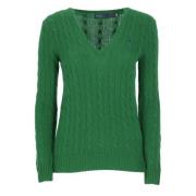 Groene wollen trui met V-hals Ralph Lauren , Green , Dames