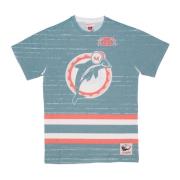 Miami Dolphins Voetbal Tee Mitchell & Ness , Blue , Heren