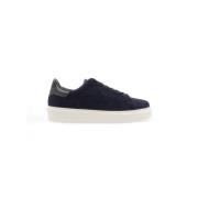 Moderne Italiaanse Suède Sneakers Woolrich , Blue , Heren