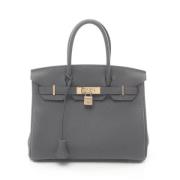 Pre-owned Leather handbags Hermès Vintage , Gray , Dames