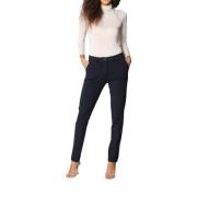 Slim Fit Technische Jersey Chino Broek Mason's , Blue , Dames