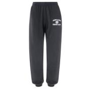 Faded Varsity Crest Sweatpants Sporty & Rich , Black , Dames