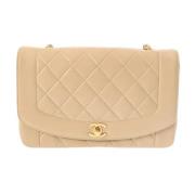 Pre-owned Leather chanel-bags Chanel Vintage , Beige , Dames