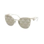 Elegante Metalen Frame Zonnebril Prada , Gray , Dames