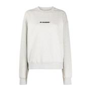 Witte Sweater met Logo Print Jil Sander , White , Dames