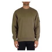 Geverfde Katoenen Sweatshirt met Mouwzak C.p. Company , Green , Heren