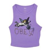 Cherub Megan Tanks Paarse Bloem Top Obey , Purple , Dames