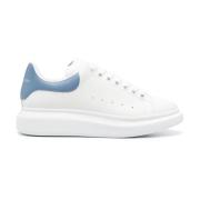 Blauwe Panelled Leren Sneakers Alexander McQueen , Blue , Heren