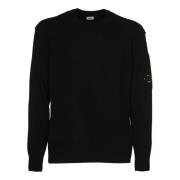 Zwarte Lamswol Crew Neck Trui C.p. Company , Black , Heren