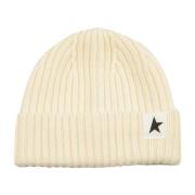 Ster Beanie Hoed met Kleine Ster Golden Goose , Beige , Dames