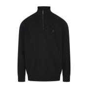 Zwarte Sweatshirt met Hoge Kraag Hugo Boss , Black , Heren