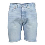 Blauwe Heren Jeans Shorts 501 Stijl Levi's , Blue , Heren