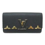 Pre-owned Leather wallets Louis Vuitton Vintage , Black , Dames