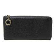 Pre-owned Leather wallets Bvlgari Vintage , Black , Dames