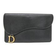 Pre-owned Leather wallets Dior Vintage , Black , Dames