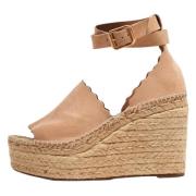 Pre-owned Suede espadrilles Chloé Pre-owned , Beige , Dames