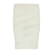 Elegant Ivory Viscose Blend Skirt Gimaguas , White , Dames