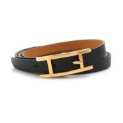 Pre-owned Leather bracelets Hermès Vintage , Black , Dames