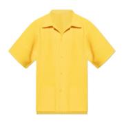 Geplooide korte mouwen overhemd Issey Miyake , Yellow , Heren