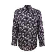 Zwarte Knoopsluiting Klassieke Kraag Shirt Msgm , Black , Heren