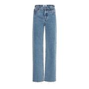 Marble Wash Straight-Leg Jeans Ball , Blue , Dames