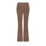 Flare Legs Broek met Rits Details Gustav , Brown , Dames