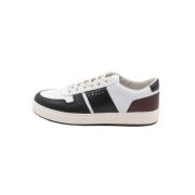 Zwarte leren sneakers met witte details Hogan , Black , Heren