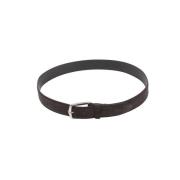 Donkerbruine leren riem met gesp Dondup , Brown , Heren