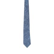 Blauwe Paisley Zijden Jacquard Stropdas Etro , Blue , Heren