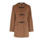 Wollen Duffelcoat Jas met Capuchon Etage , Brown , Dames