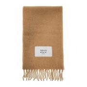 Alpaca Wol Fringed Winter Sjaal Maison Kitsuné , Beige , Unisex