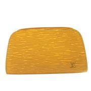 Pre-owned Leather clutches Louis Vuitton Vintage , Yellow , Dames