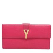 Pre-owned Leather wallets Yves Saint Laurent Vintage , Pink , Dames