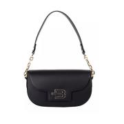 Zwarte leren handtas Baldinini , Black , Dames