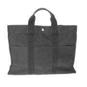 Pre-owned Canvas handbags Hermès Vintage , Gray , Dames